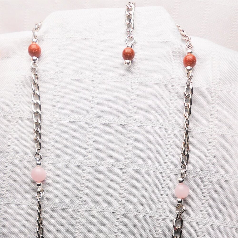 No 195 Handmade necklace with polished stones